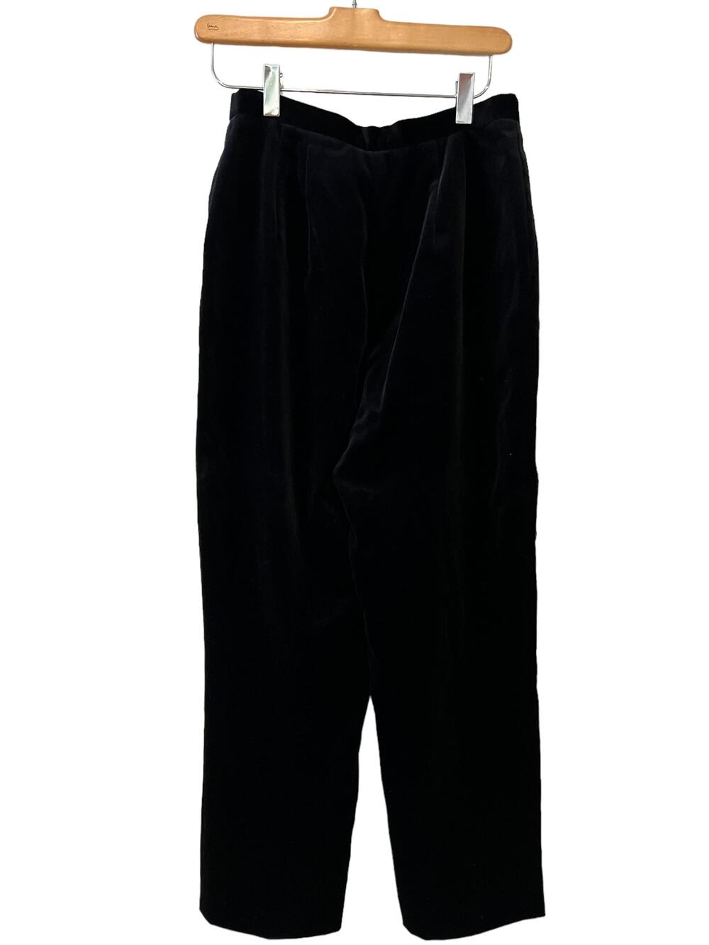 Vintage Charter Club High Waisted Straight Leg Velvet Pants Black
